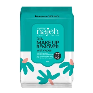 دستمال مرطوب پاک کننده آرایش ناژه بسته 27 عددی دستمال مرطوب پاک کننده آرایش ناژه بسته 27 عددی