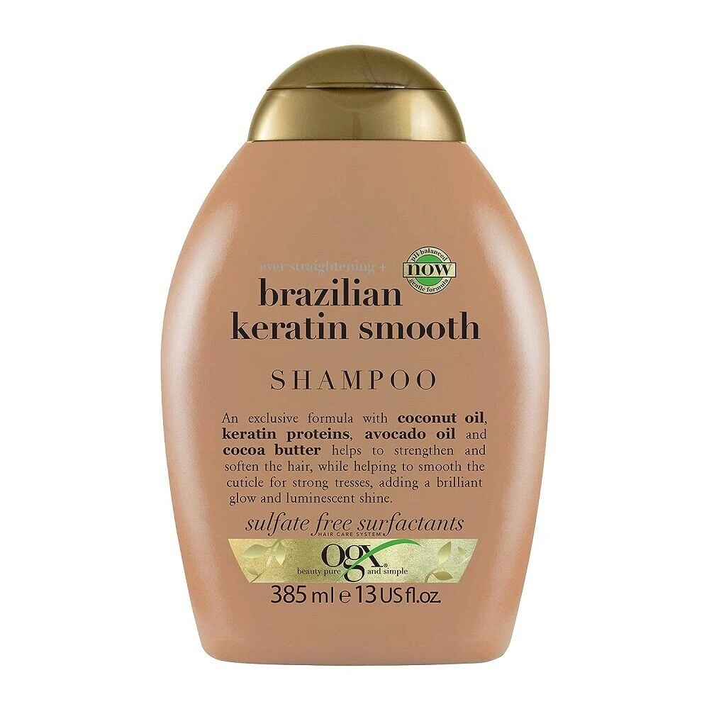 شامپو بدون سولفات او جی ایکس مدل Brazilian Keratin Smooth حجم ۳۸۵ میل